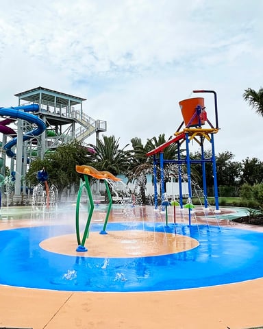 Water park with slides and splash areas in Florida
