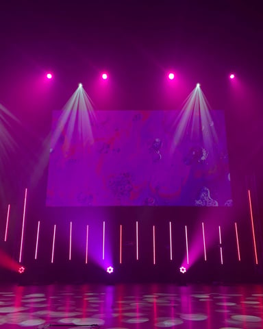Stage performance with dramatic lighting